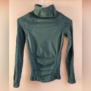 Free People No Turning Back Top Hunter Green XS/S